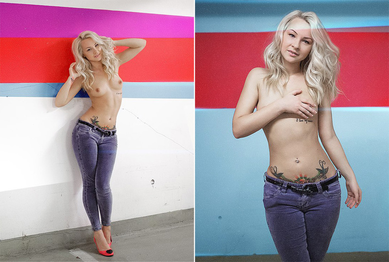 Милая блондинка работает моделью в эротическом журнале 6 фотография